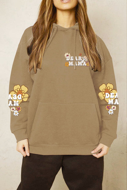 Simply Love Simply Love Full Size DEAR MAMA Flower Graphic Hoodie