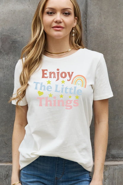 Simply Love Full Size ENJOY THE LITTLE THINGS Graphic Cotton Tee