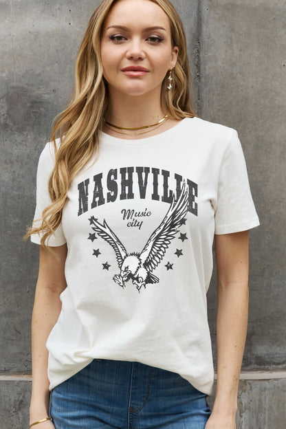 Simply Love Full Size NASHVILLE MUSIC CITY Graphic Cotton Tee