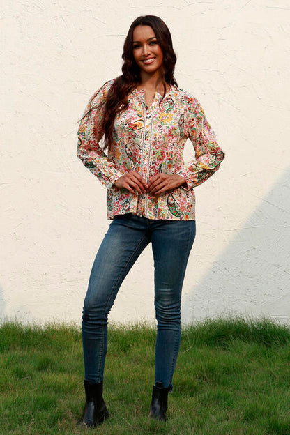 Printed Round Neck Long Sleeve Shirt