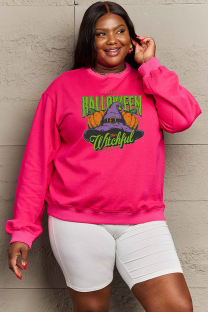 Simply Love Full Size Witch Hat Graphic Sweatshirt