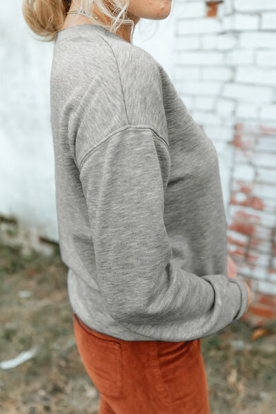 Round Neck Dropped Shoulder Sweatshirt