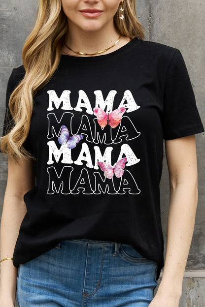 Simply Love MAMA Butterfly Graphic Cotton T-Shirt