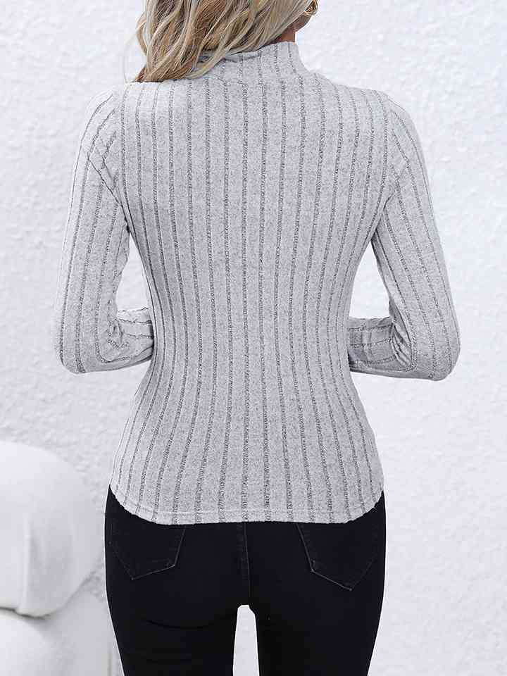 Mock Neck Long Sleeve Knit Top