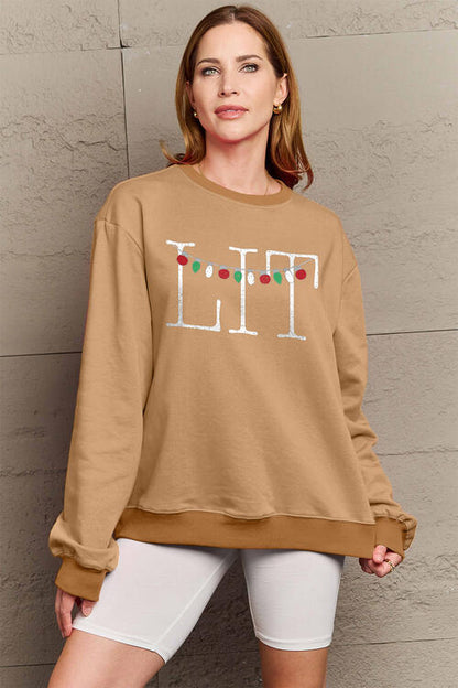 Simply Love Full Size LIT Long Sleeve Sweatshirt