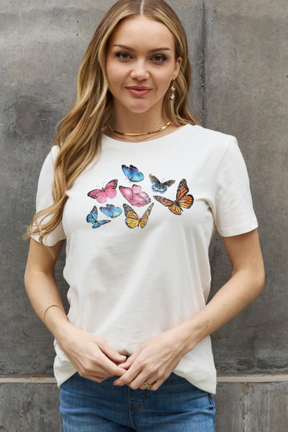 Simply Love Full Size Butterfly Graphic Cotton Tee