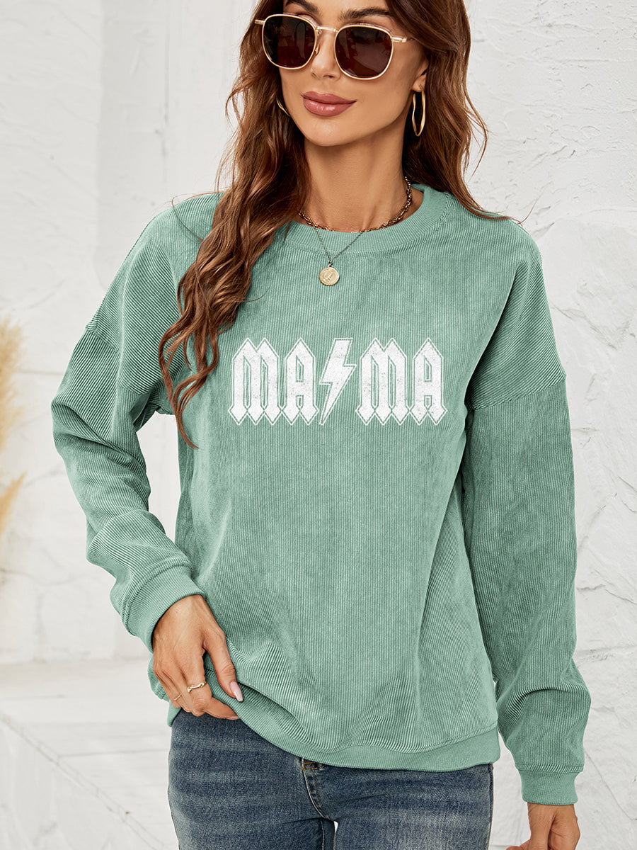 MAMA Graphic Dropped Shoulder Sweatshirt