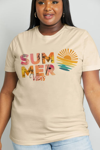 Simply Love Full Size SUMMER VIBES Graphic Cotton Tee