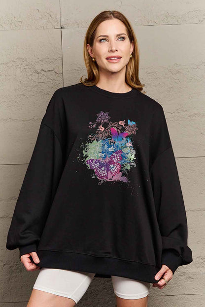 Simply Love Simply Love Full Size Butterfly Graphic Sweatshirt