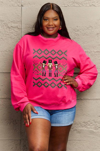 Simply Love Full Size Nutcracker Graphic Long Sleeve Sweatshirt